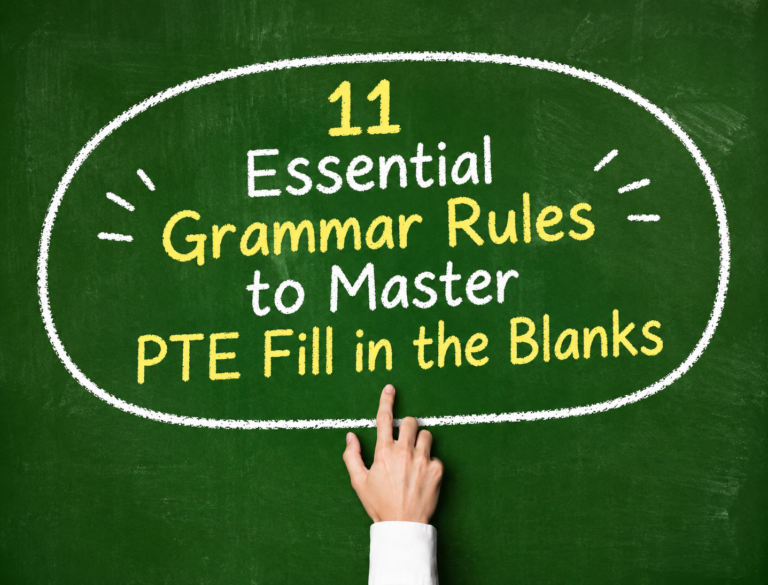 PTE Fill in the Blanks grammar rules